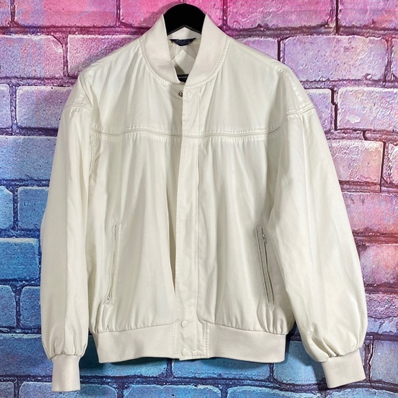 Knights Bridge Jackets & Blazers - Knights Bridge For Men Vintage White Bomber Jacket Size 42-44 Harrington Style